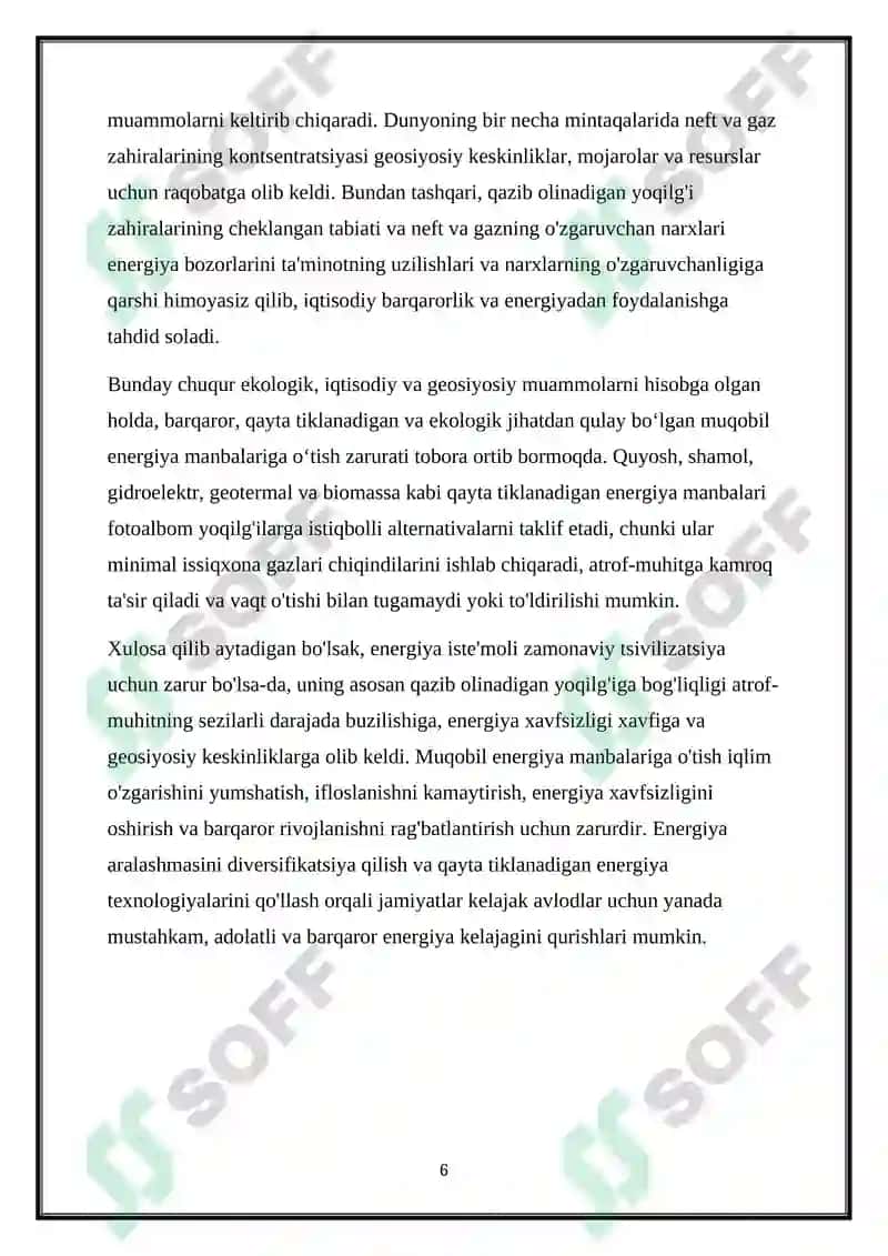 ALTERNATIV ENERGIYANING ZARURIYATI 6