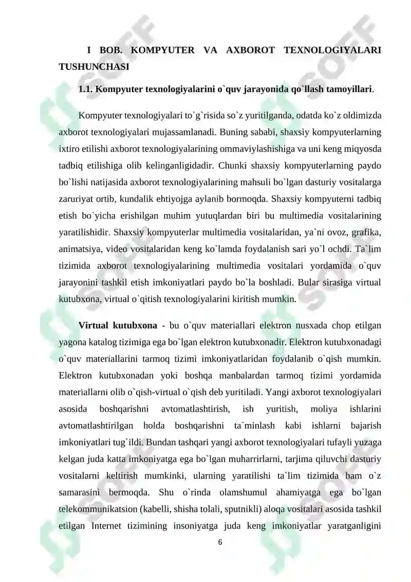 SAVOD O’RGATISH DARSLARIDA AHBOROT TEXNALOGIYALARIDAN FOYDALANISH 6