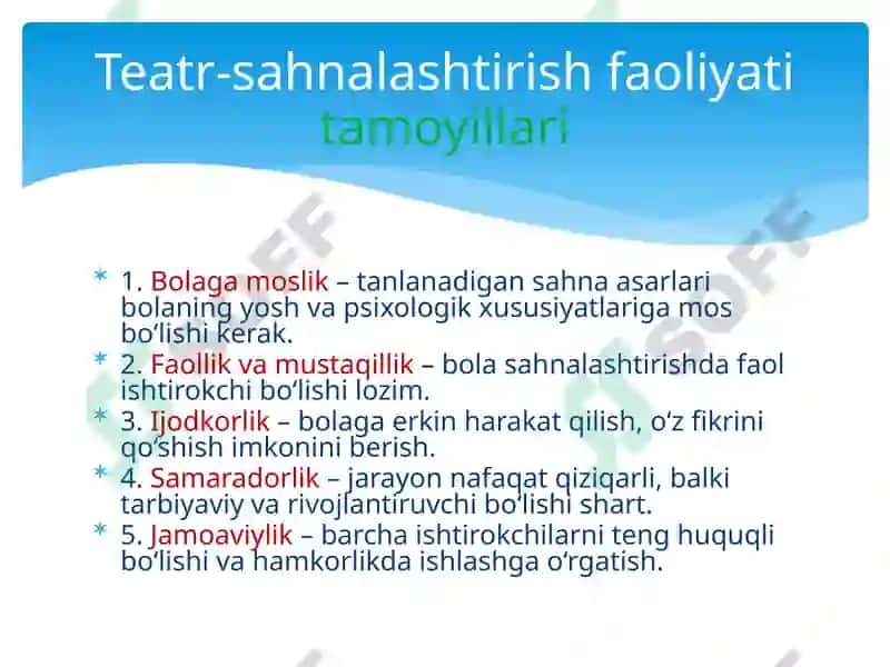 Sahnalashtirish faoliyati 6