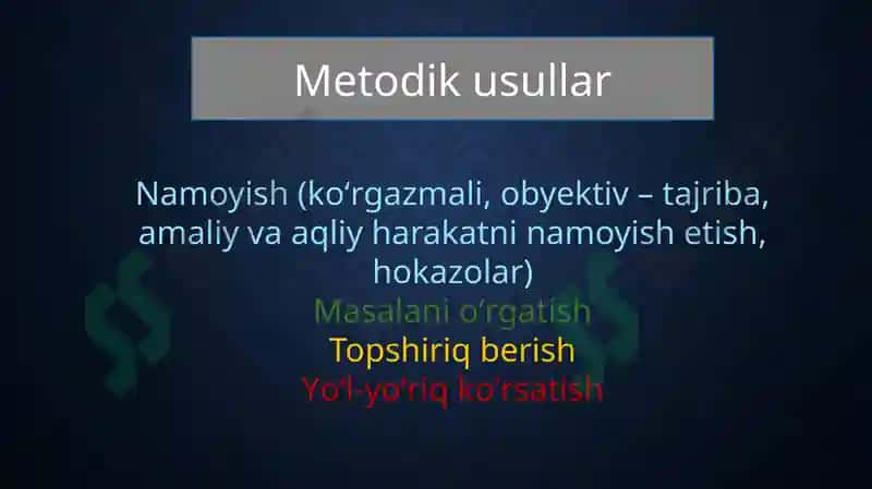 Talim metodlari va vazifalari 6
