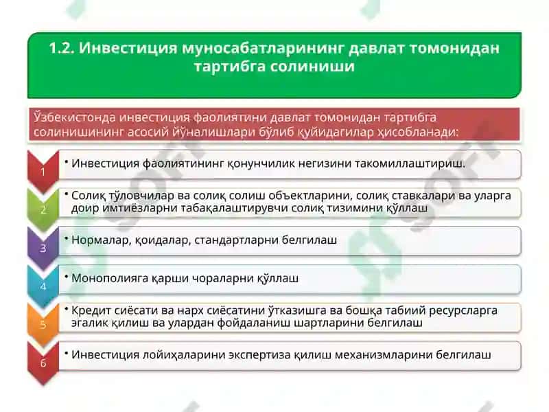 Инвестиция ҳақида тушунча 6