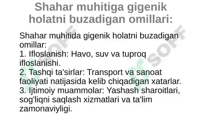 Shahar muhitida gigenik standardlari 6