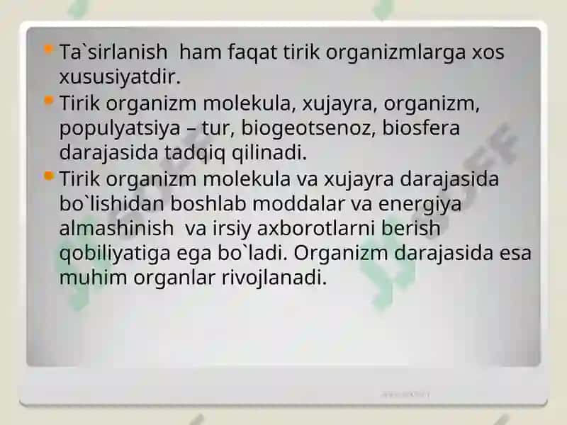 Biologiya rivojlanishi 6
