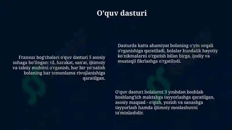 Fransiyada maktabgacha ta'lim tizimi 6