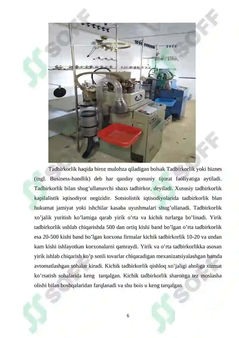 Xususiy korxona amaliyot hisobot 6