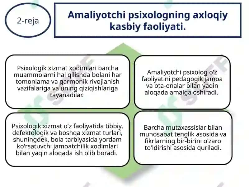 Ta'lim sohasida pedagog-psixologning burchi va majburiyatları 6