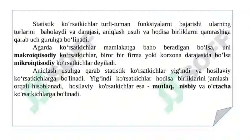 Statistik ko‘rsatkichlar 6