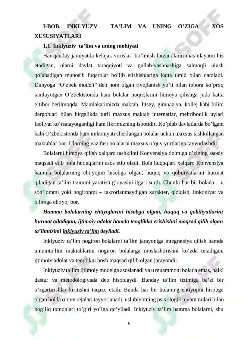 INKLYUZIV TA’LIM KURSI 6