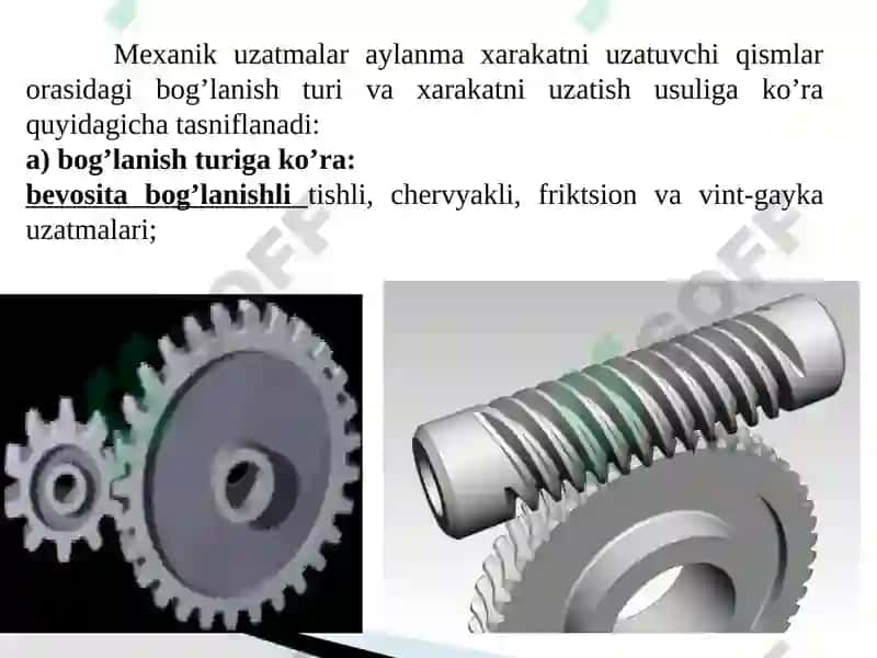 Mexanikuzatmalarning turlari va ishlatilish sohalari 6