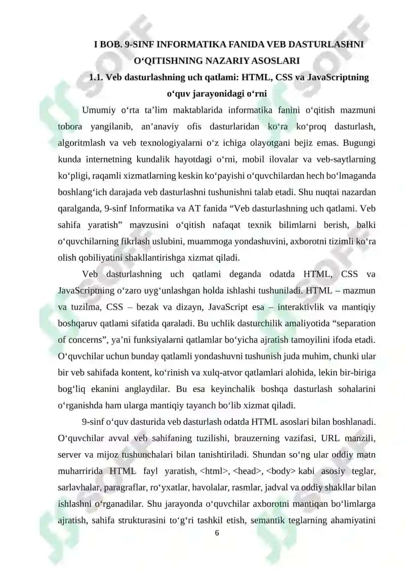 Veb dasturlashning uch qatlami. Veb sahifa yaratish 6