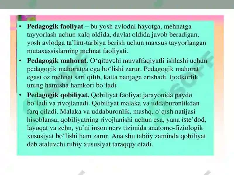 Pedagogik qobilyat va yetakchi xususiyatlar 6