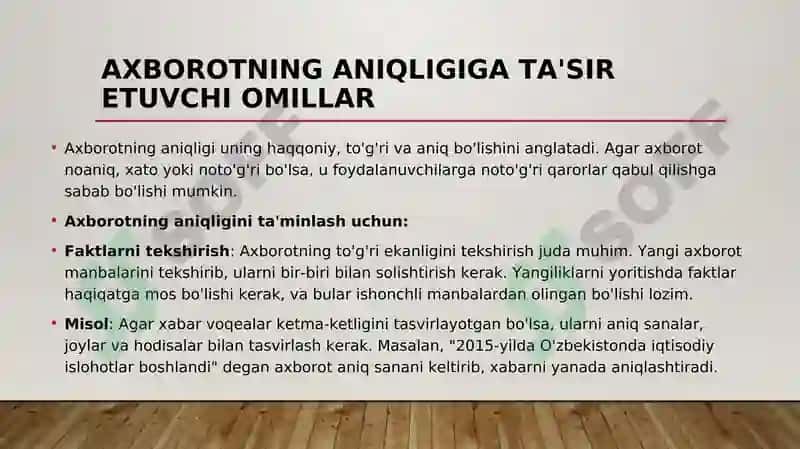MEDIA VOSITALARIDA AXBOROTNING TAHLILI VA BAHOLASH 6