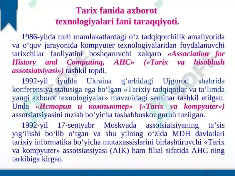 Tarix va informatika 6