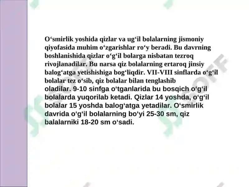 O`smirlik davri psixologiyasi 6