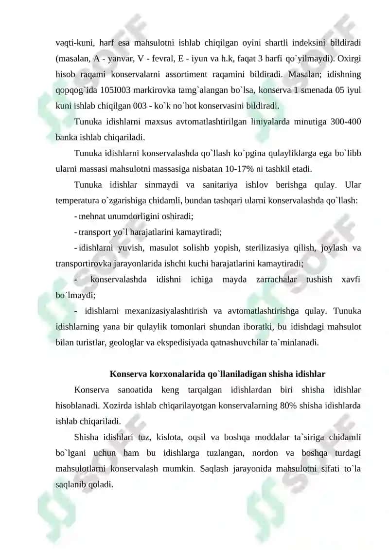 Tunuka va shisha idishlar bobining o`quv mоduli ishlanmasi 6
