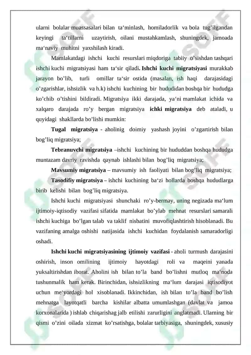 Ishchi kuchi uning bandligi va ishsizliki 6