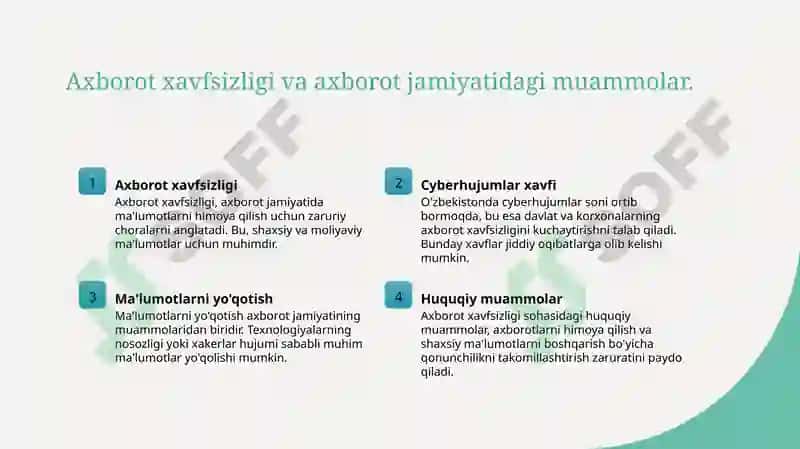Axborot jamiyati va uning xususiyatlari 6