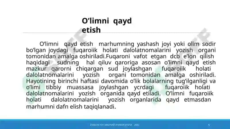 DEMOGRAFIK JARAYONLARNI O’RGANISH MANBALARI 6