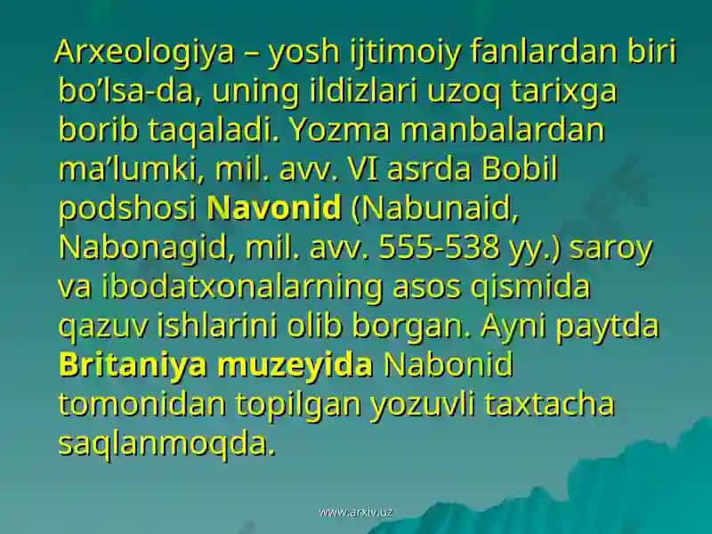 Arxeologiya asoslari faniga kirish 6