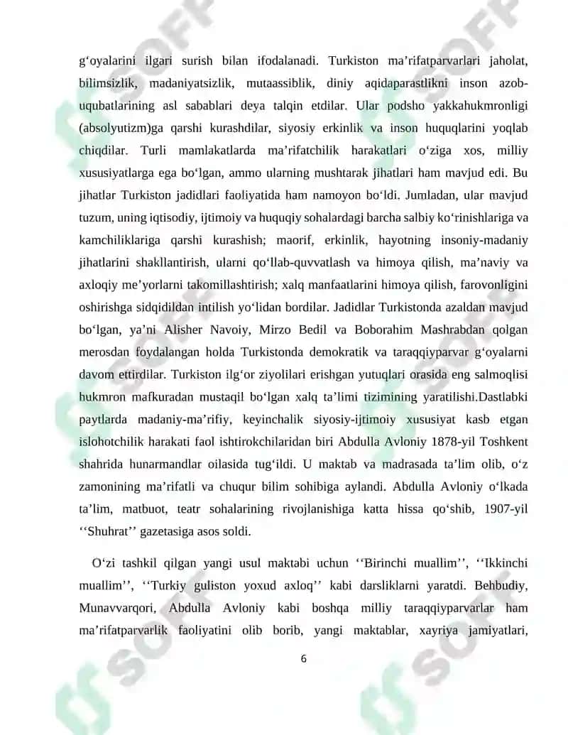 Uchinchi Rennesans yaratishda jadid mutafakkirlarini o‘rni 6
