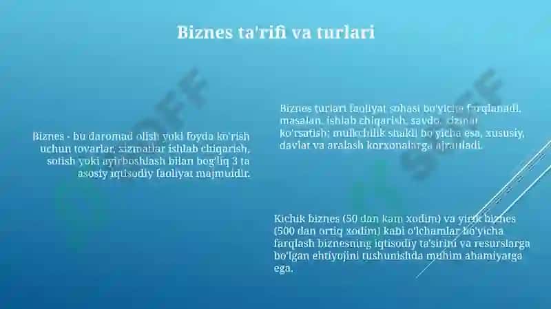 Biznesga Kirish 6