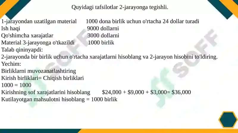 JARAYON XARAJATLARI 6