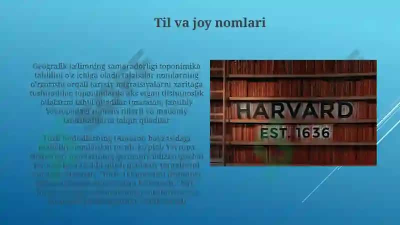 Maktab geografik ta'limida joy nomlarining ahamiyati 6