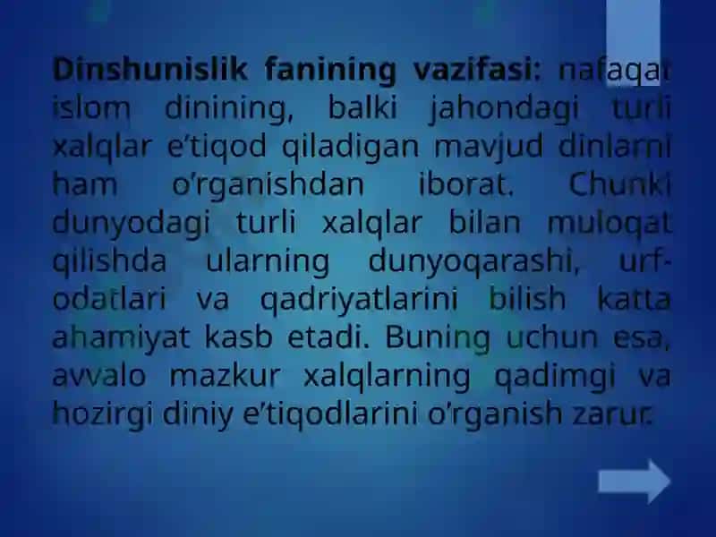 Dinshunoslik faniga kirish 6