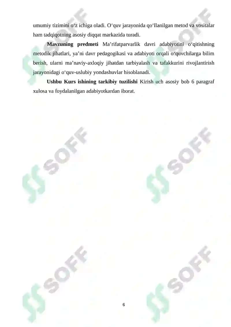 Adabiyot o‘qitish metodikassi tarixida ma’rifatparvarlik davri 6