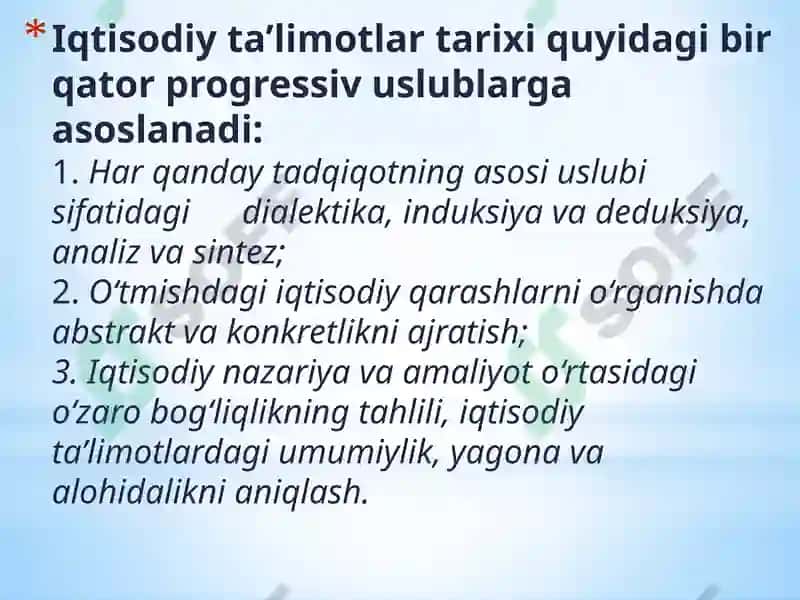 Iqtisodiy ta’limotlar tarixi 6