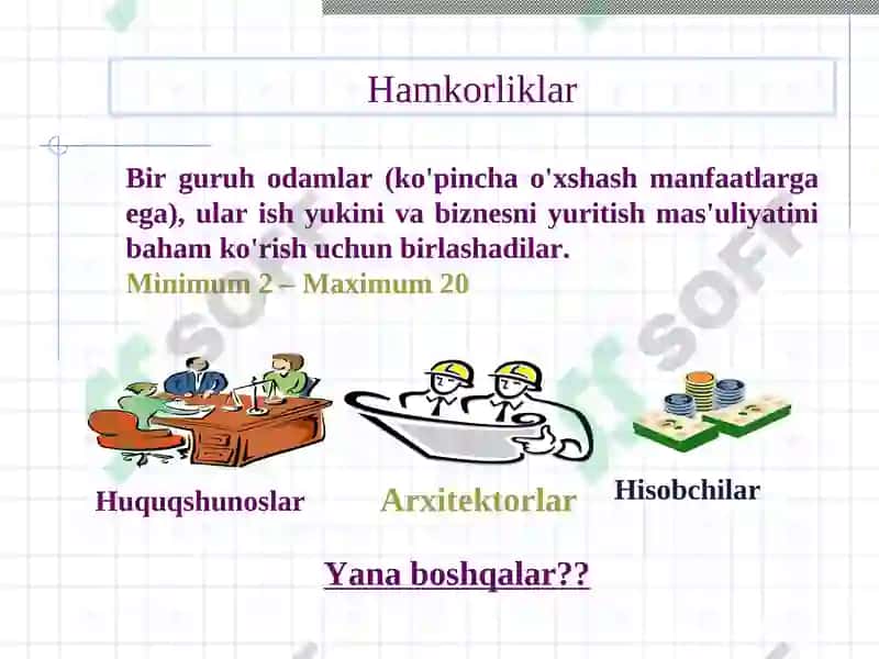 Biznesni tashkil etish turlari 6