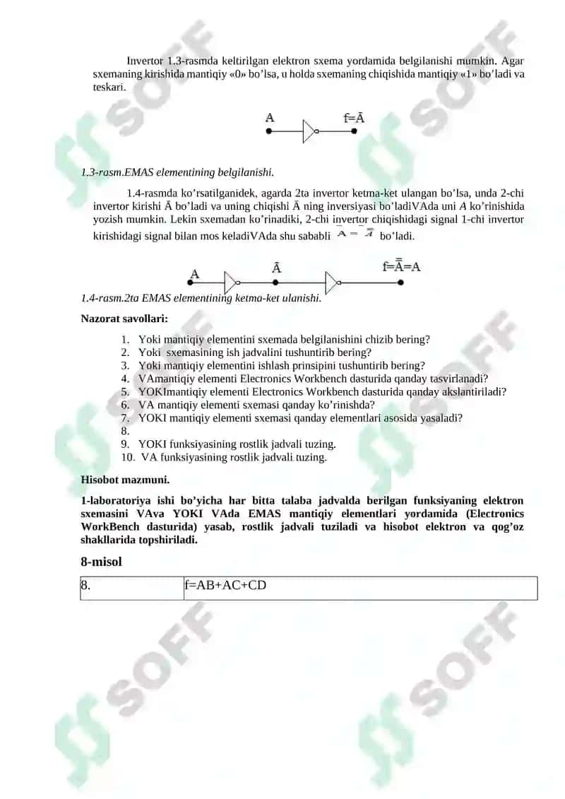 Raqamli texnika negiz elementlarini tadqiqi 6