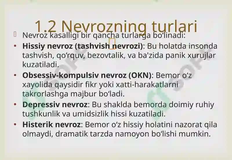 Nevrozkasalligining kelib chiqish sabablari va asoratlari 6
