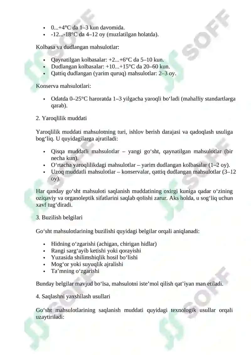 Go'sht va go'sht mahsulotlarining tarkibi 6