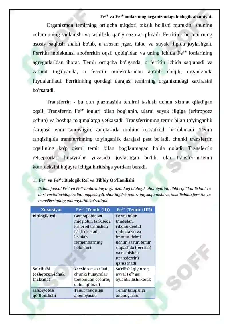 Temir (Fe) inson organizmida muhim roli 6