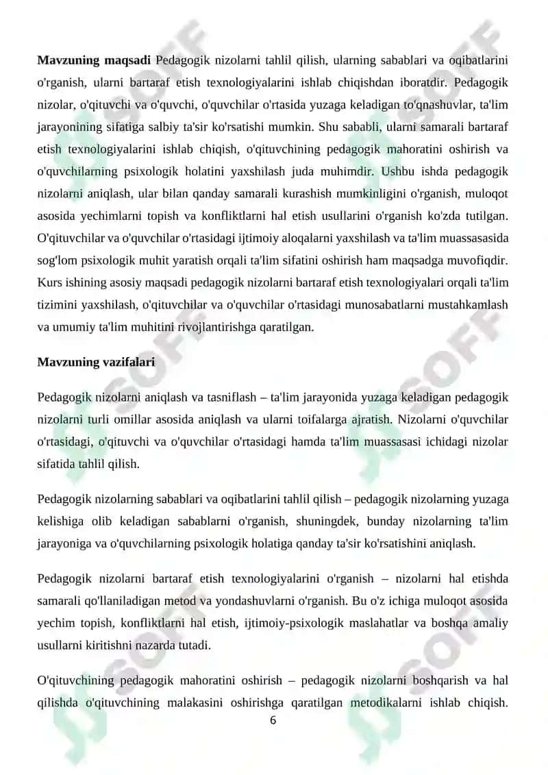 Pedagogik nizolar va ularni bartaraf etish texnologiyasi 6