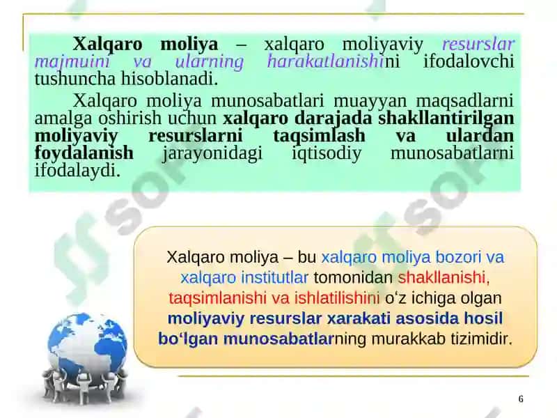 Xalqaro moliyaning iqtisodiy mohiyati 6