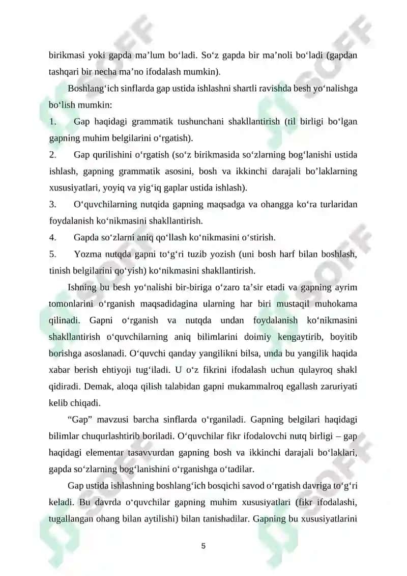 Savod o’rgatish davrida gap ustida ishlash 6