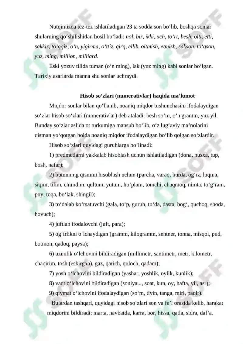 O’zbek Tilida Hisob So‘zlarning Qo‘llanishi 6