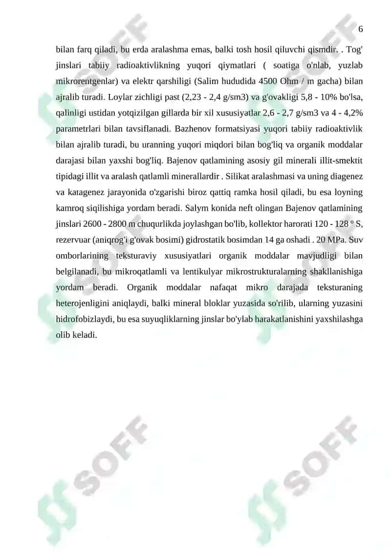 Neft va Gaz Kollektor Jinslari Kurs Loyihasi 6