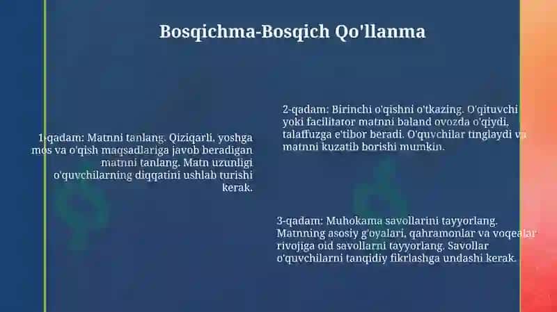 "Birgalikda oʻqiymiz metodidan foydalanish" 6