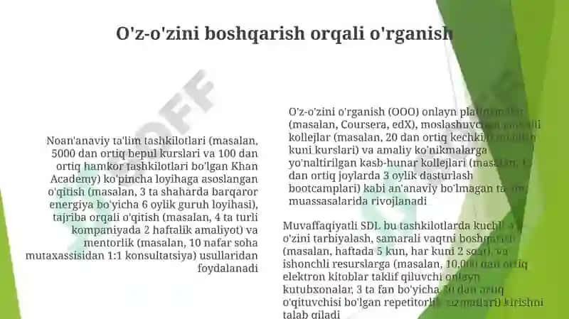 Ta'limning tashkil etishning noananaviy shakllari 6