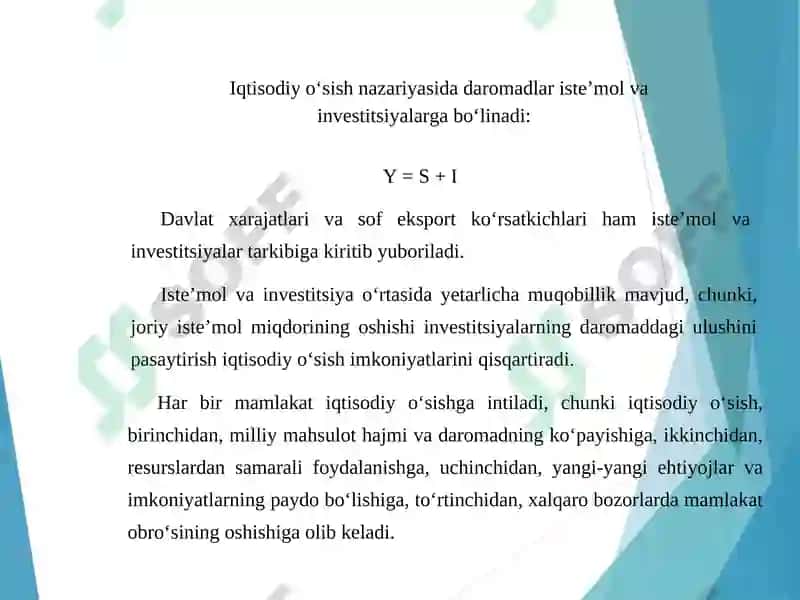 Iqtisodiy o`sish modellari 6