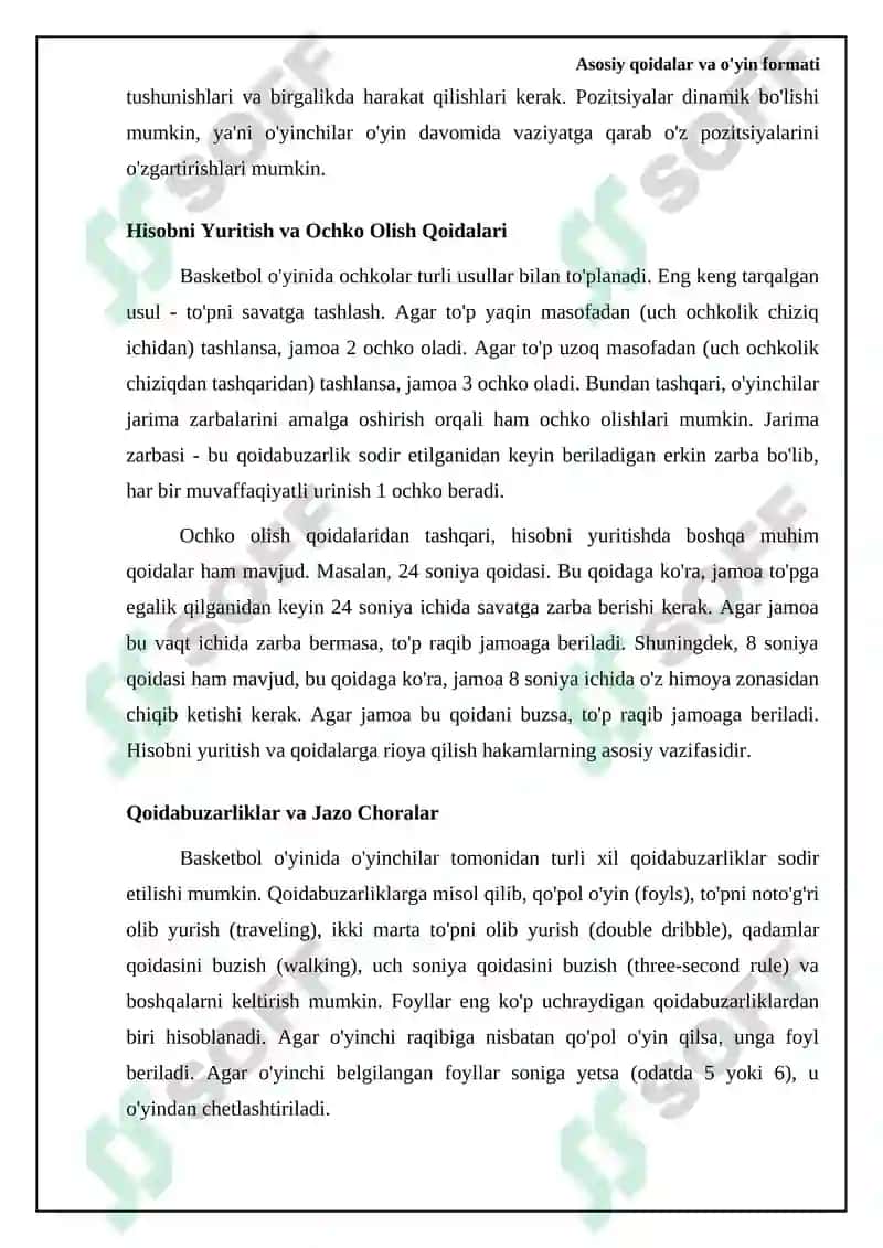 Basketbol o’yini texnikasi va qoidasi 6