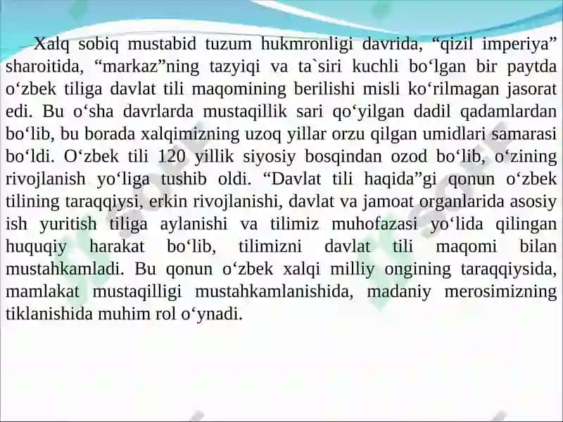 DAVLAT TILIDA ISH YURITISHKURSI 6