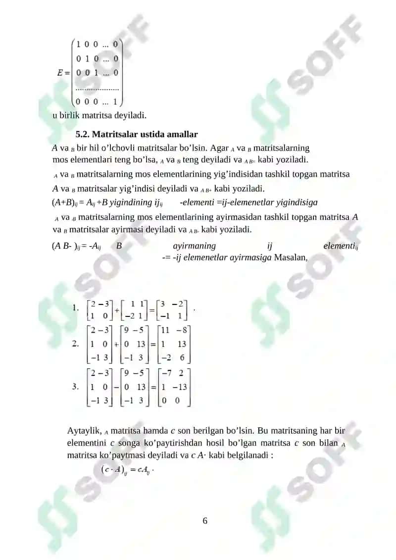 Matritsa rangi.matritsaning rangini hisoblash usullari 6