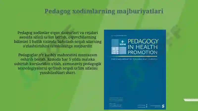 Pedagog xodimlarning huquqiy maqomi 6