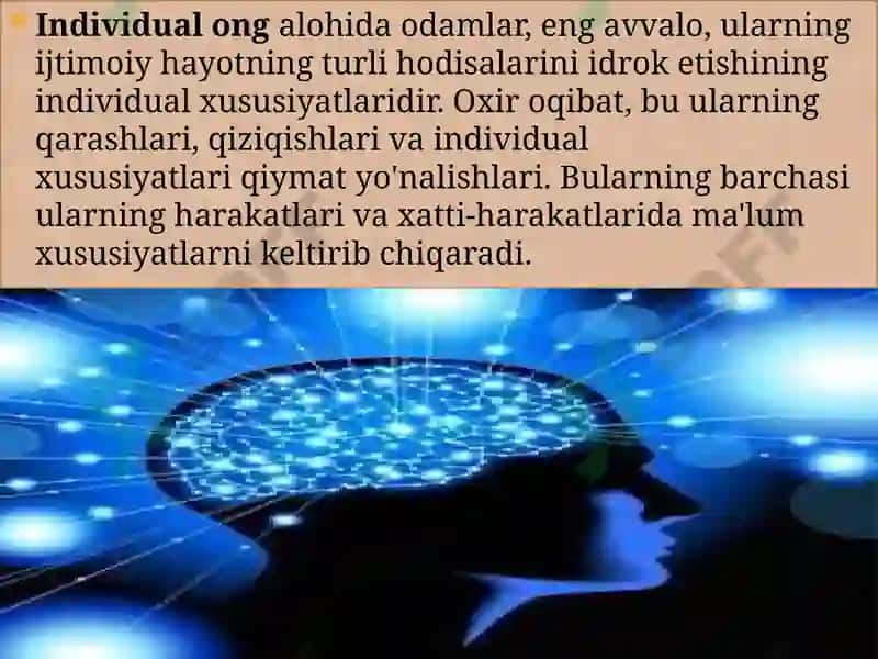 Ijtimoiy va individual ong haqida tushuncha 6