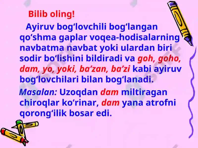 Qo‘shma Gaplar 6