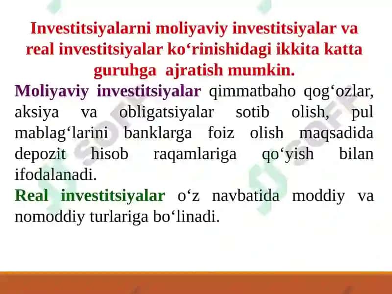 Korxonaning investitsion va innovatsion faoliyati 6